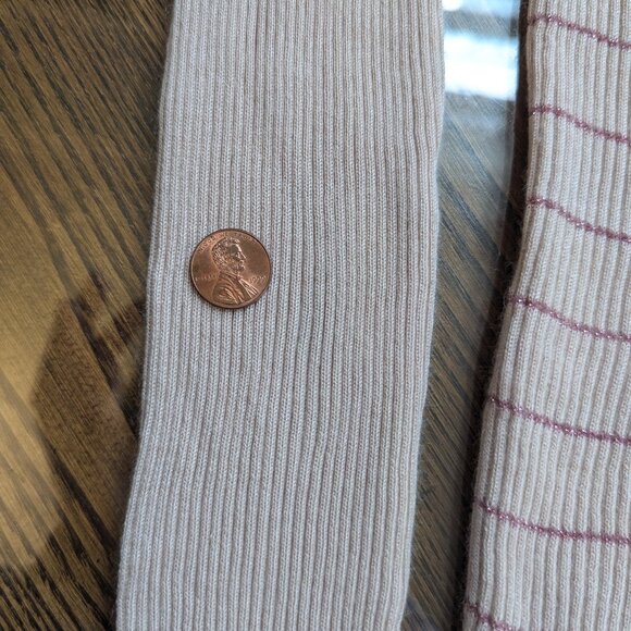 Chanel Vintage Light Pink Glitter Cashmere Blend Sweater 03A 2003 FR44 S M 6 8 - Picture 14 of 16